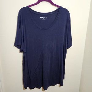 Ava & Viv (Target) - Short Sleeve Relaxed Scoop Neck T-Shirt - Navy Blue - 1X